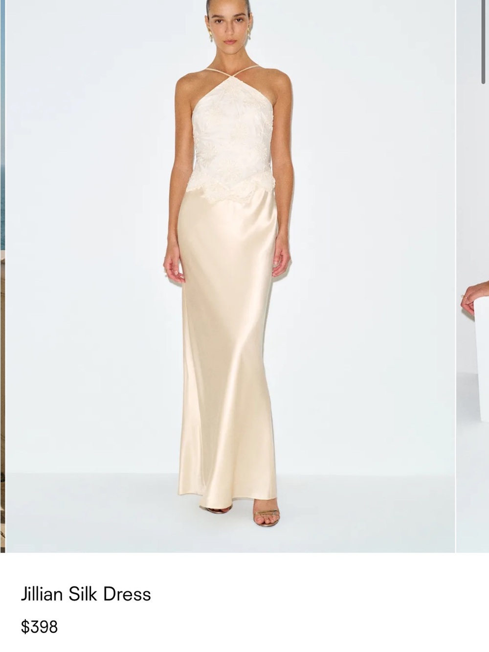 Reformation Jillian Silk Maxi Dress - Fior De Latte